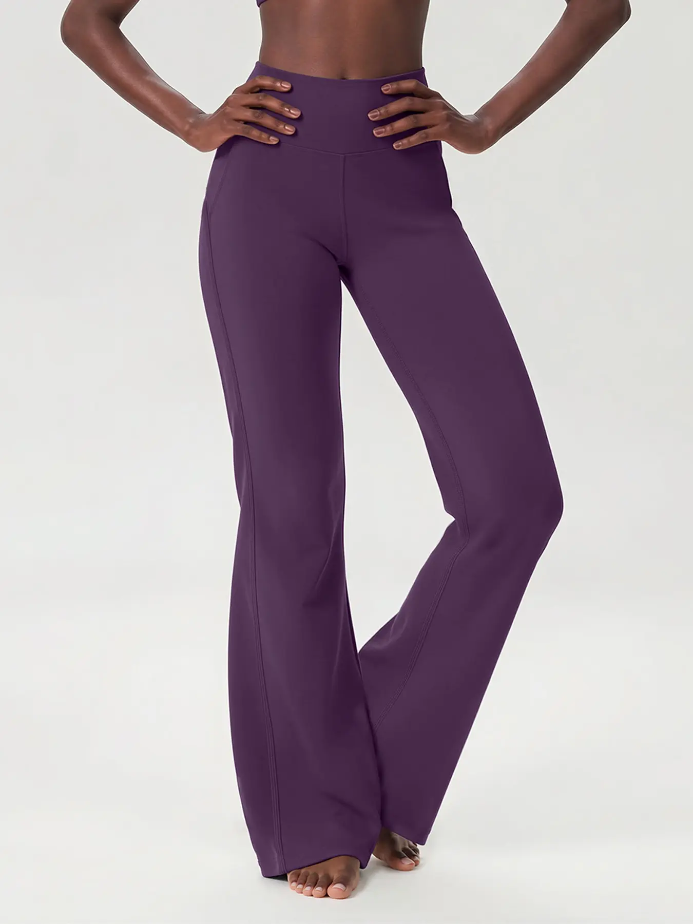 Cloudy Sensation Sport Long Pants, High Waist Butt Lifting Wide Leg Outerwear Bell Bottoms, Running Sports Casual Bell Bottoms