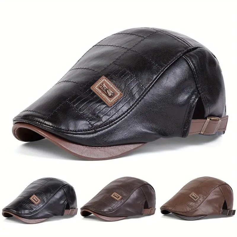 ???? Biker Beret Rebirth ?????? Adjustable Leather Cap for Men | Sun-Ready & Sweat-Proof Desert Dust to City Lights Resilience #SteampunkSafari #RebirthOfCool #HisAndHersGear