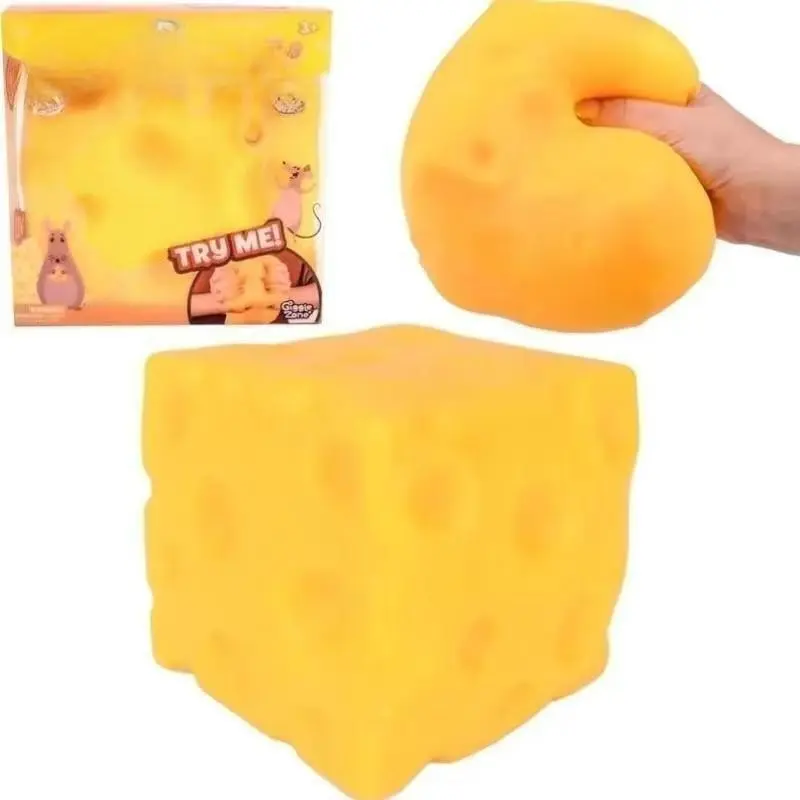 Stress Relief Cheese Hand Squeeze Ball, Soft Slow-Return, Large Triangle Shape, Anxiety Relief, Relaxing Toy, Squeeze Stress Balls, Comfortable and Cozy, Stress Reliever