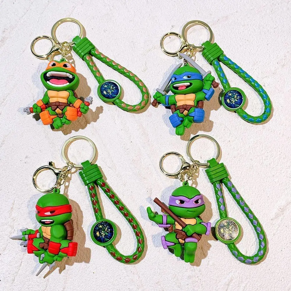 2026 hot item Anime Teenage Mutant Ninja Turtles Raphael Donatello Cartoon Model Doll Keyring Car Key Bag Pendant Ornament Kids Fans Gift Popular toys