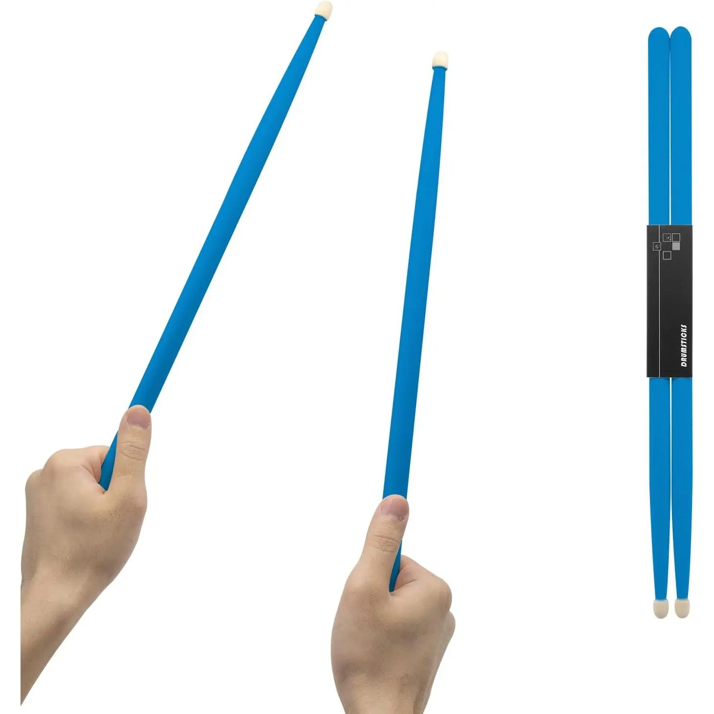 5A Maple Drumsticks 1 Pair, Non-Slip  Drum Sticks for Adults Beginners | Classic Blue Percussion Instrument Accessory for Band Practice, Jazz Drumming,  Class