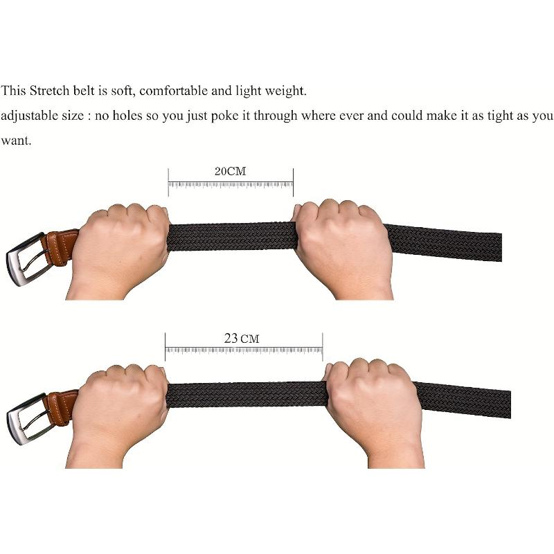 [Full Sizes Stretch Braided Belts] Canvas Elastic Fabric Woven Stretch Braided Belts for Men Women Junior with Multicolored/Full Sizes, Father's Day Gift  Brown