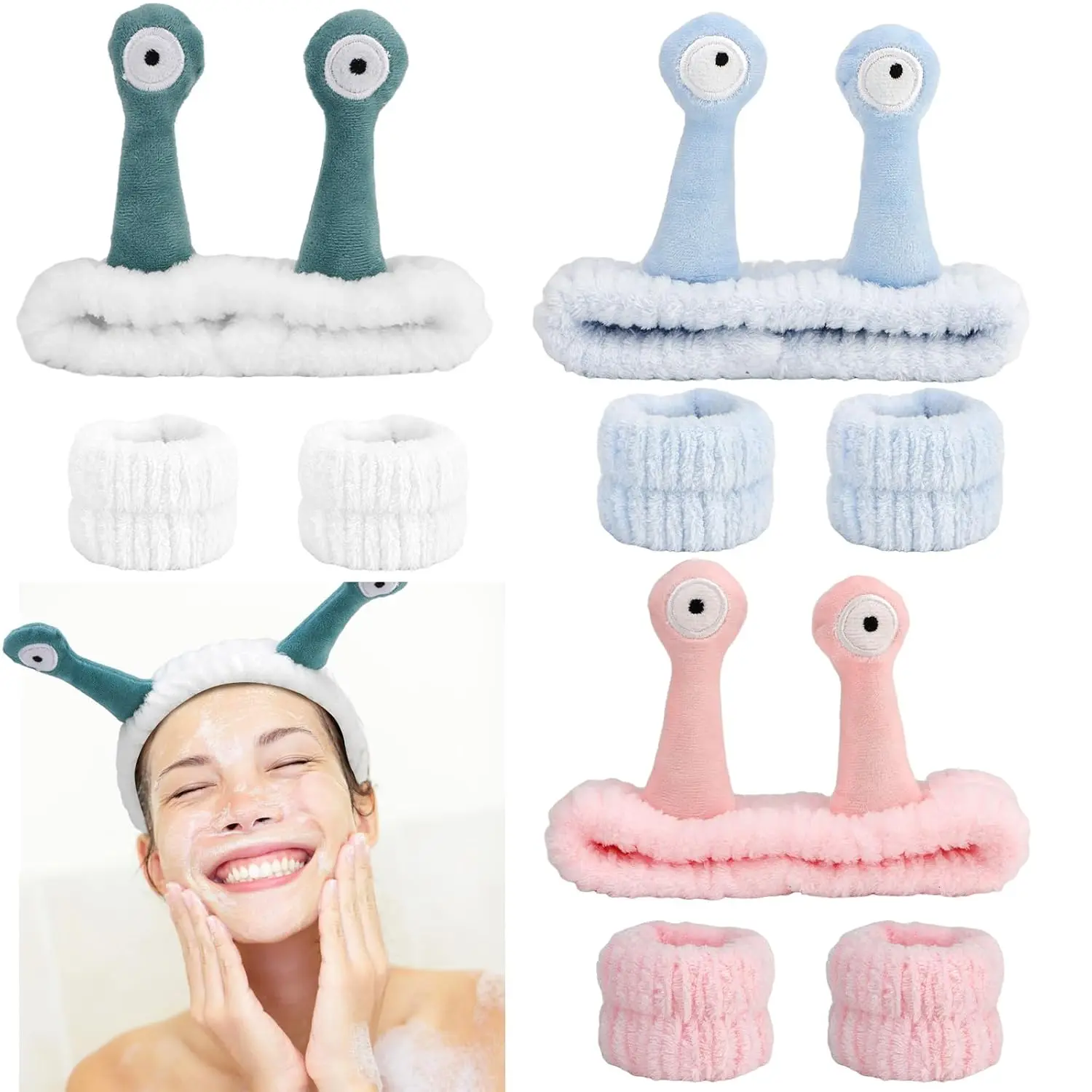 Headband Wrist Bands - Cute  Hair Accessories for  Wash, Makeup Removal, and Skincare - Fun Gifts for Women and Girls