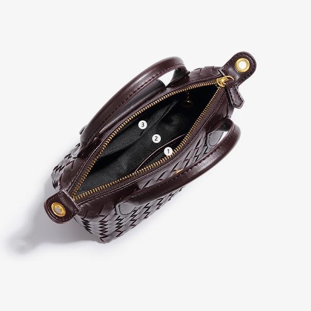 6252 Hand-woven Shoulder Dumpling Bag 2025 New PU Leather Fashion Commuter Messenger Bag