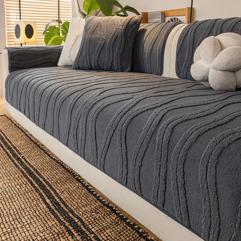 1pc modern minimalist plush sofa cushion, suitable for all seasons, available in multiple colors, anti slip and wear-resistant, machine washable, pet friendly, suitable for home decoration such as bedrooms, living rooms, offices, etc