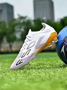 Men Women High-End Seamless Football Shoes, Anti-Slip Durable Outdoor Lawn Soccer Shoes, Super Grip Support, Fashionable Design