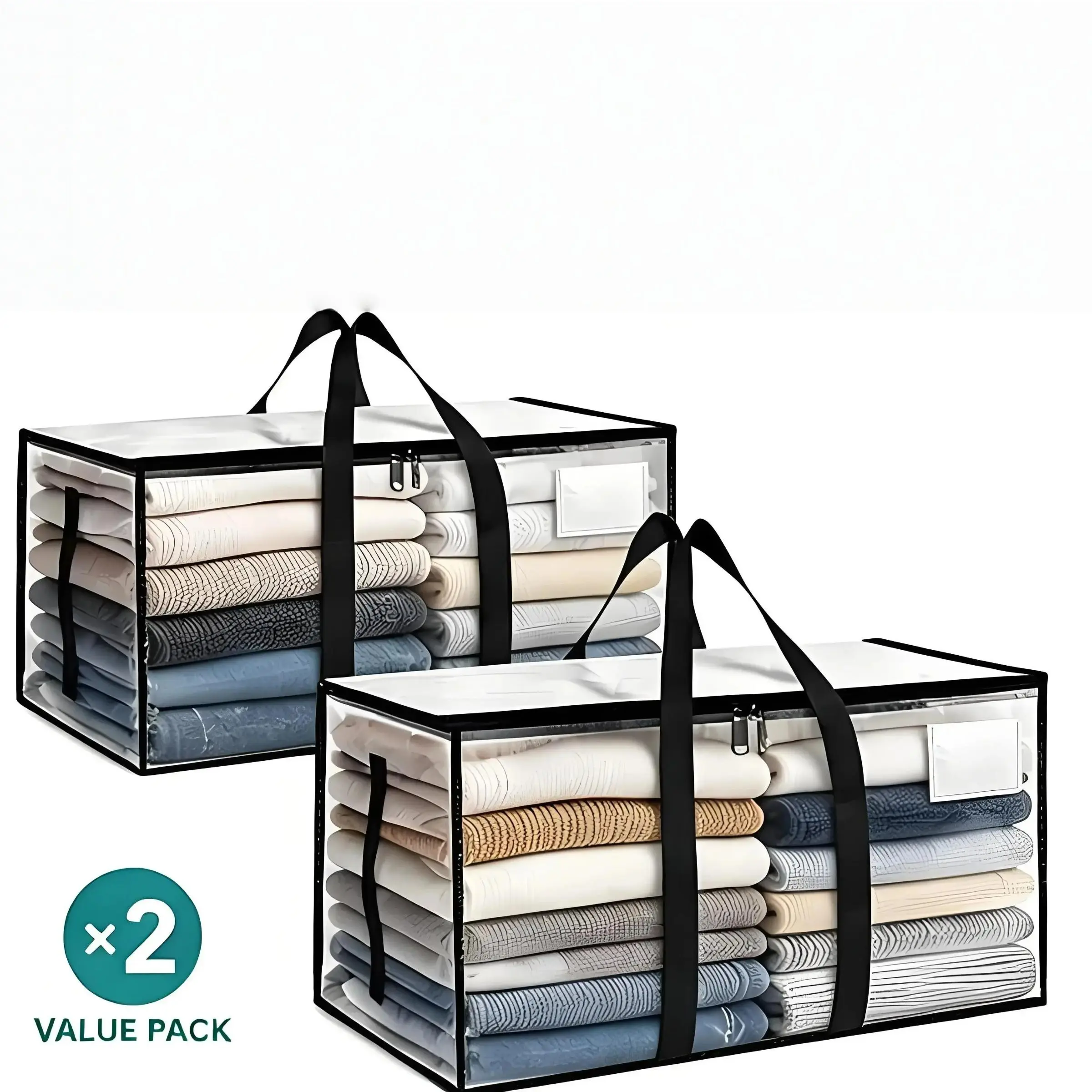 Extra Large Transparent Storage Bag 88L, Waterproof Durable Moving Bag, Thickened Handle Organizer, Clothes Blanket Storage Bag, Plastic Storage Bags
