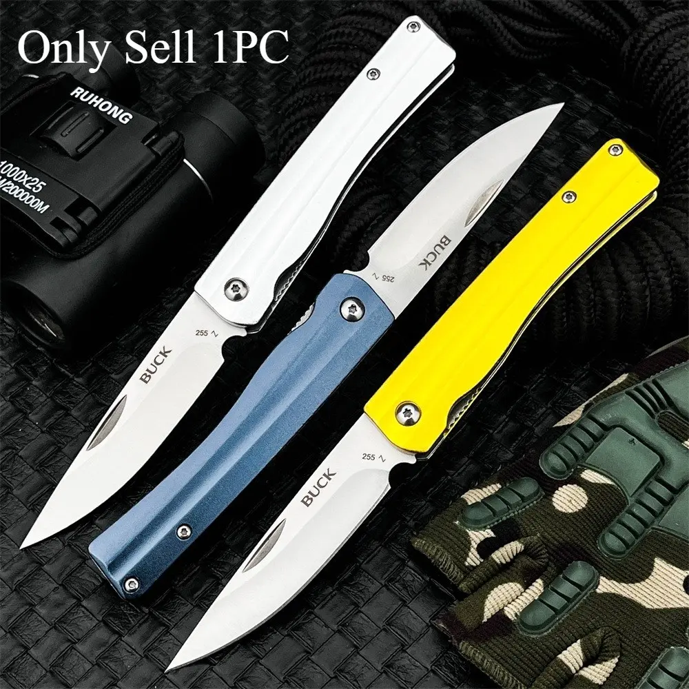 Outdoor portable folding knife, Edc pocket tool, with smooth fine-grained texture of T6 aviation aluminum handle, pocket clip, mirror-polished 8CR13MOV blade, suitable for commuting EDC, outdoor travel, collection, gift-giving, Folding pocket knives