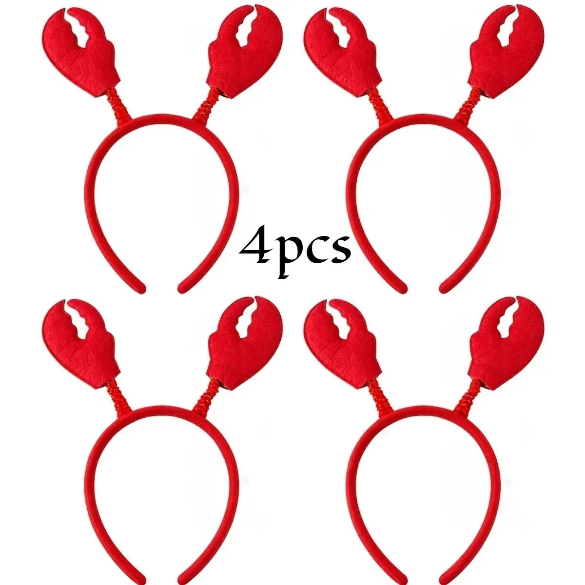 4 Lobster Claw Hair Clips, Lobster Headbands, Role Play Costume Accessories, Animal Theme, Party Wear, Seafood Lovers