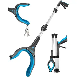 2026 Kekoy 44 Inch Grabber Reacher Tool for Seniors, Foldable Reacher Grabbers Pickup Stick with Anti-Slip 360° Rotating Jaw, 4" Wide Extended Claw with Magnet for Disabled, After Surgery Recovery