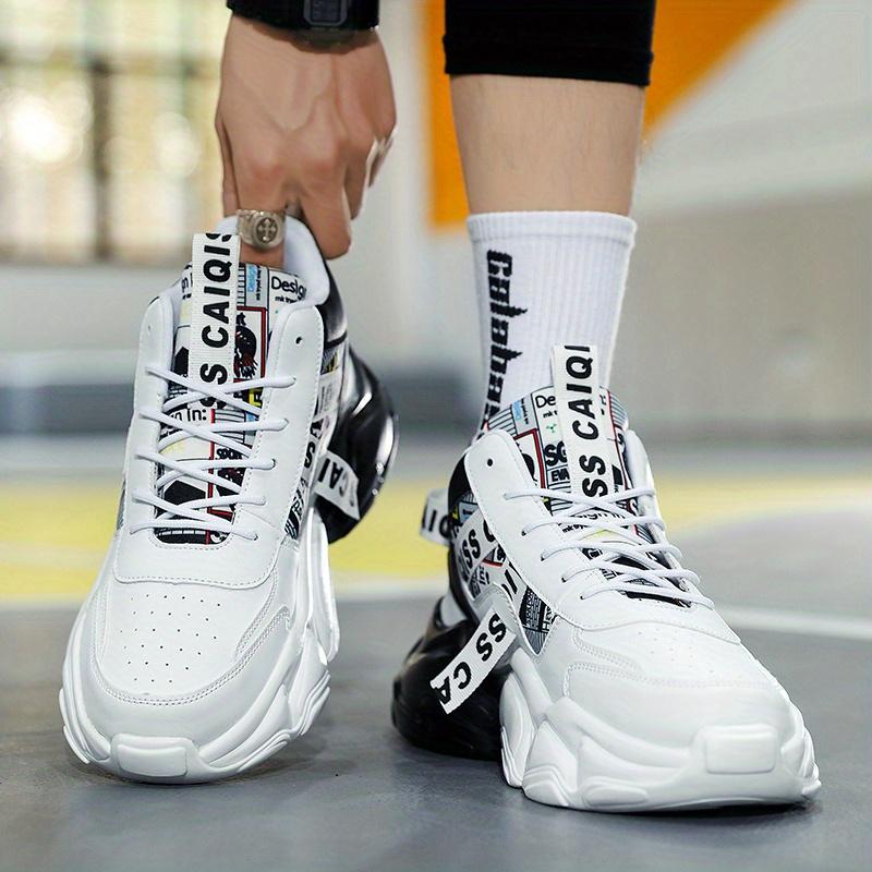 Platform Sneaker, Casual Coach Shoes, Tennis Shoes, Fashion and Young Student Shoes, Platform Men's Shoes