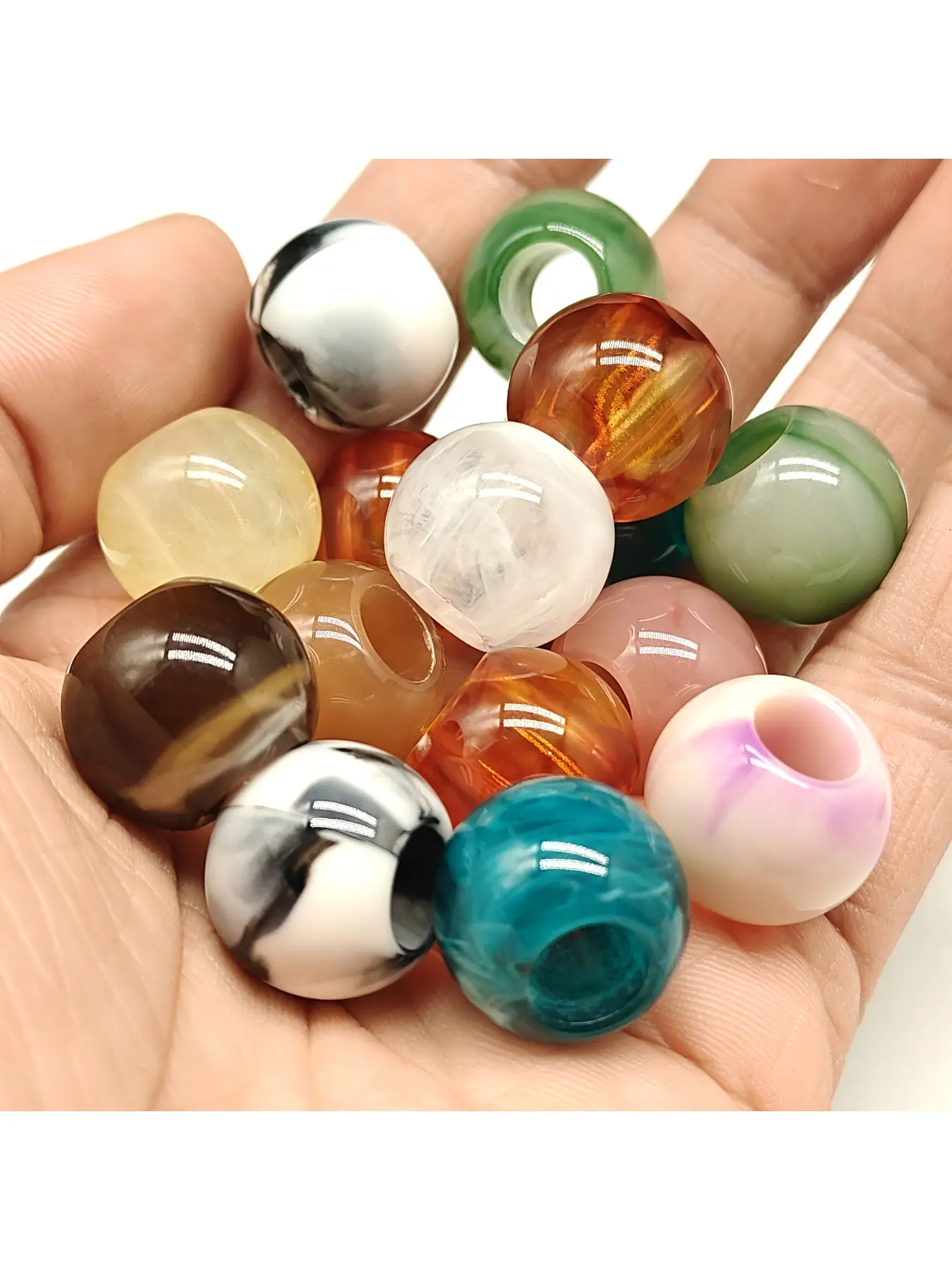 40 large hole beads suitable for jewelry making - 17.5mm DIY craft beads with pre-drilled holes, Diy Beading Accessories, can be used in bulk for earrings, bag charms, handicrafts, phone straps, and bag accessories4