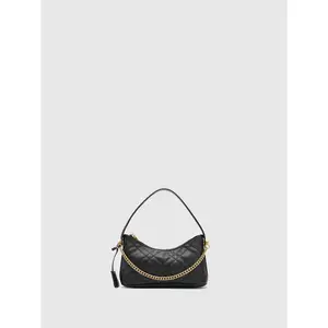 URBAN REVIVO Women's Quilted Artificial Leather Crossbody Handbag, Metallic Chain Strap, Chic Elegant Design, Do Not Wash, 1-Size