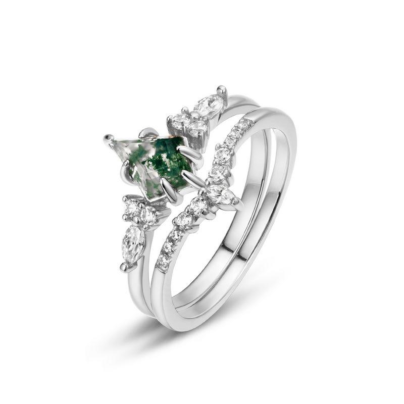 Tarnish Resistant S925 Sterling Silver Moss Agate Ring Chunky Gold Plated Women Vintage Statement Ring Elegant Green Moss Stone Jewelry Gift Tarnish Resistant S925 Sterling Silver Moss Agate Ring Chunky Gold Plated Women Vintage Statement Ring Elegant Green Moss Stone Jewelry Gift