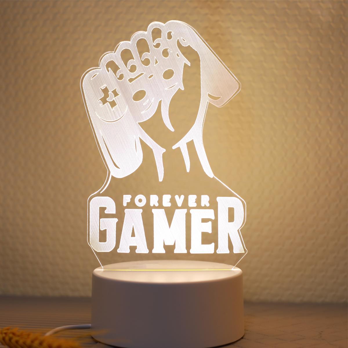 Game Controller Night Light, USB Powered Creative Glowing Desk Lamp, Atmosphere Light, 3D Decorative Night Light, Led Mood Light for Bedroom Gift, Home Decor Light, Led Nightlight