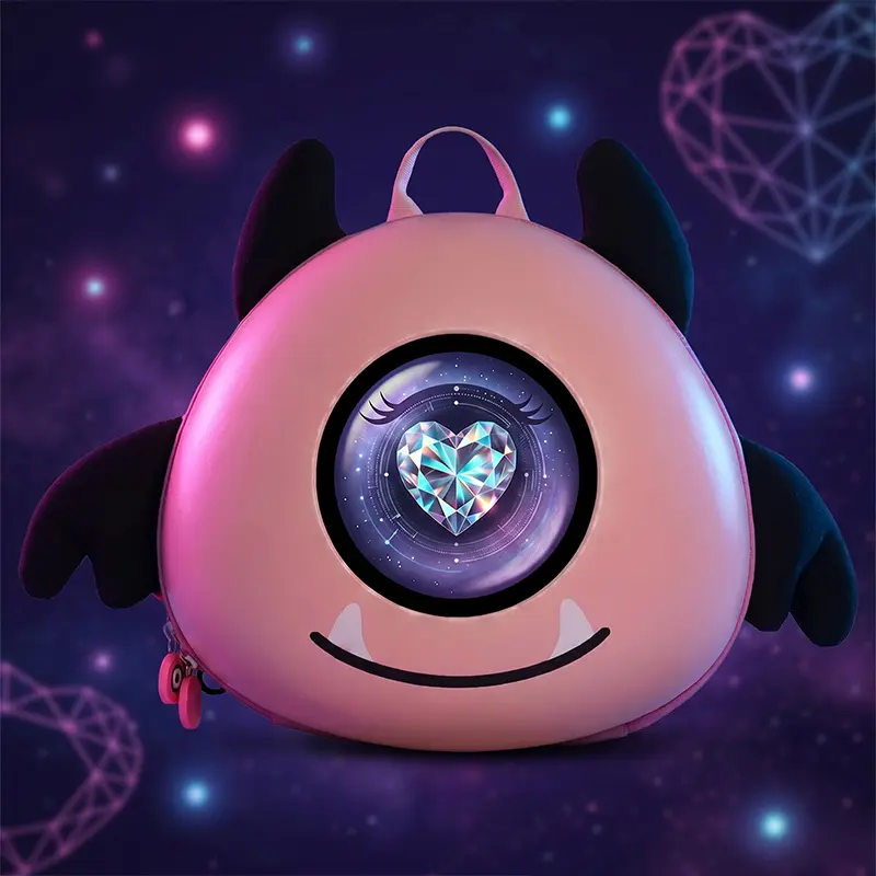 Little Devil Pink LED Backpack, a mini hard-shell backpack with an LED screen, pixel art, and DIY animation, internal USB cable, compatible with tablets and the Switch—a sweet and cool gift for girls (external battery not included).