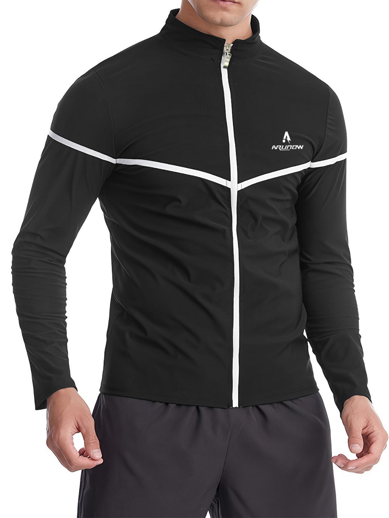 Men's Letter Print Zipper Sauna Top, Long Sleeve Funnel Neck Zip Up Sports Top, Casual Sportswear Clothing for Indoor Outdoor Wear, Sports Outerwear