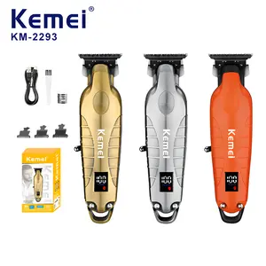 New Km-2293 LCD Display Upgrade Version Multi-Color Electric Trimmer, USB Oil Head Carving Hair Clipper, Professional Barber Tools