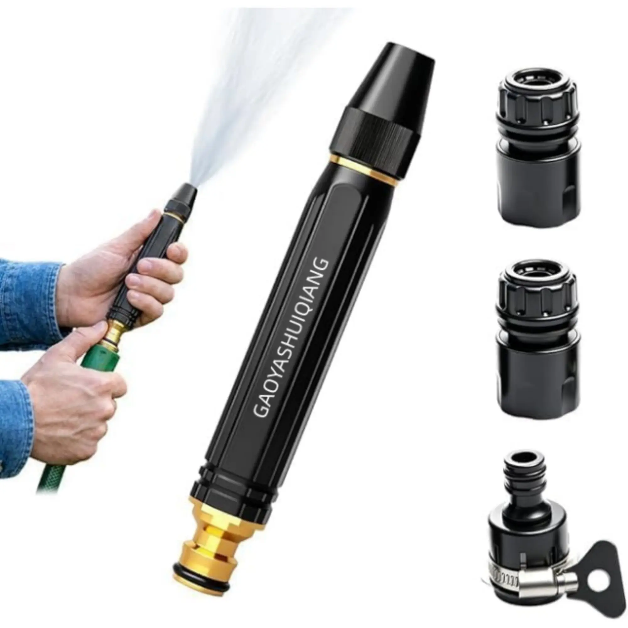 Adjustable Rotating Hose Nozzle, High Pressure Powerful Garden Watering Spray Head, Ideal for Outdoor Cleaning, Plant Irrigation, Car Washing
