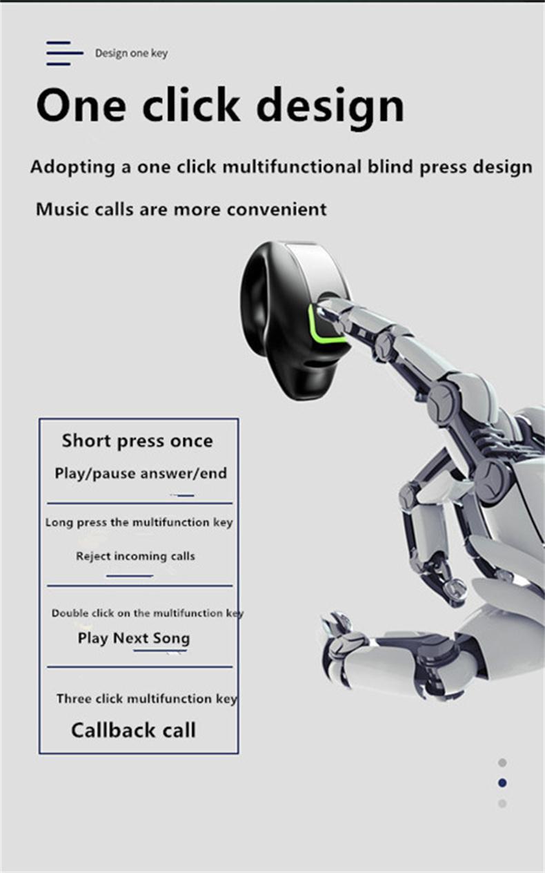 Earphone Clip Wireless Bluetooth Headphone Bone Conduction Headset High Quality TWS Auriculares Sport Noise Canceling With Mic retro mp3 player ear hook design unique gift outdoor party playback time cancelling custom head phones wage accuracy pro earplug