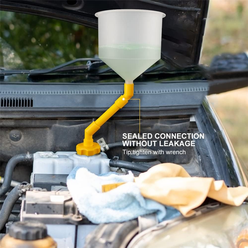 Coolant Funnel Radiator Flush Kit - No Spill Car Accessories, Universal Vehicle Antifreeze Bleeder
