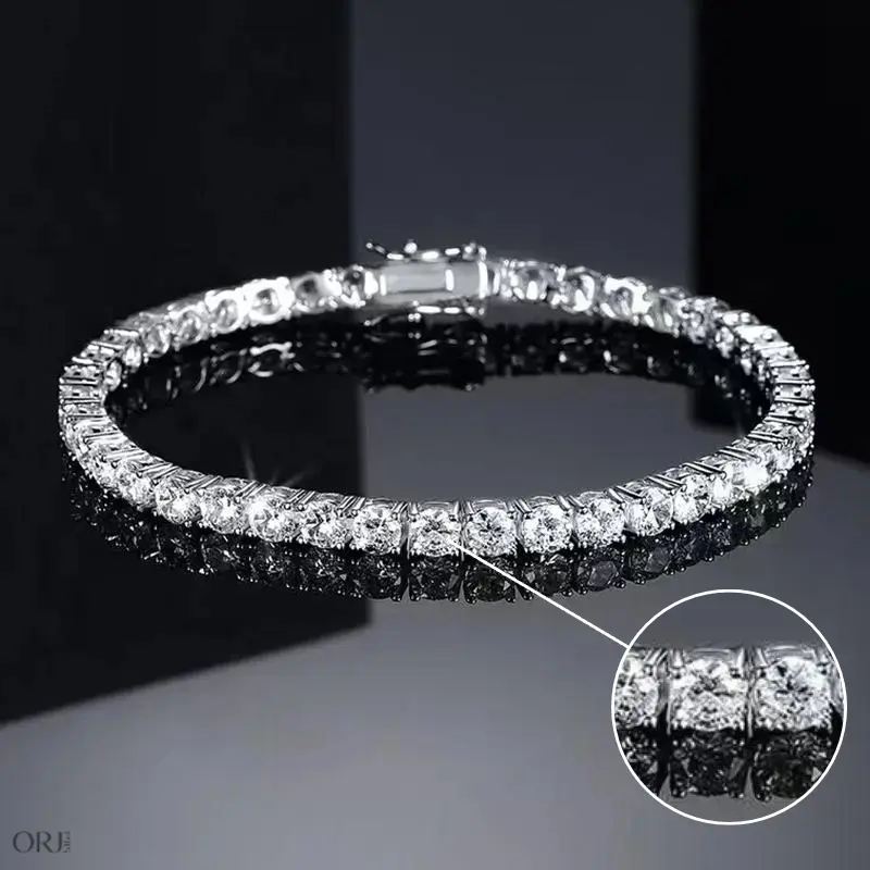 3-5mm Round Cut Cubic Zirconia Tennis Bracelet, Waterproof Classic Hip Hop Link Bracelet For Men Women, Premium Couple Matching Jewelry, Ideal Anniversary Birthday Engagement Holiday Festival Gift For Beach Vacation,Colorful,Heart,Rhinestone ,heavy,,snake