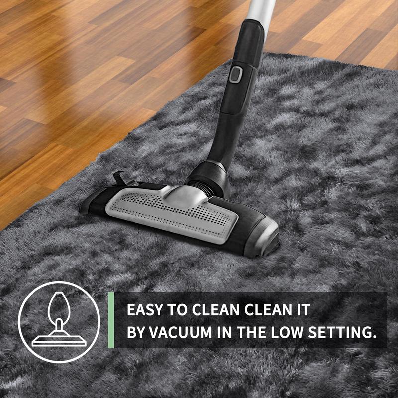 FAMVAL Large Size Plush Rugs Big Fluffy Area Rug Non-slip Soft Shaggy Carpet Mats for Livingroom Bedroom Nursery Home Decor Tie-dye Dark Gray Christmas gifts