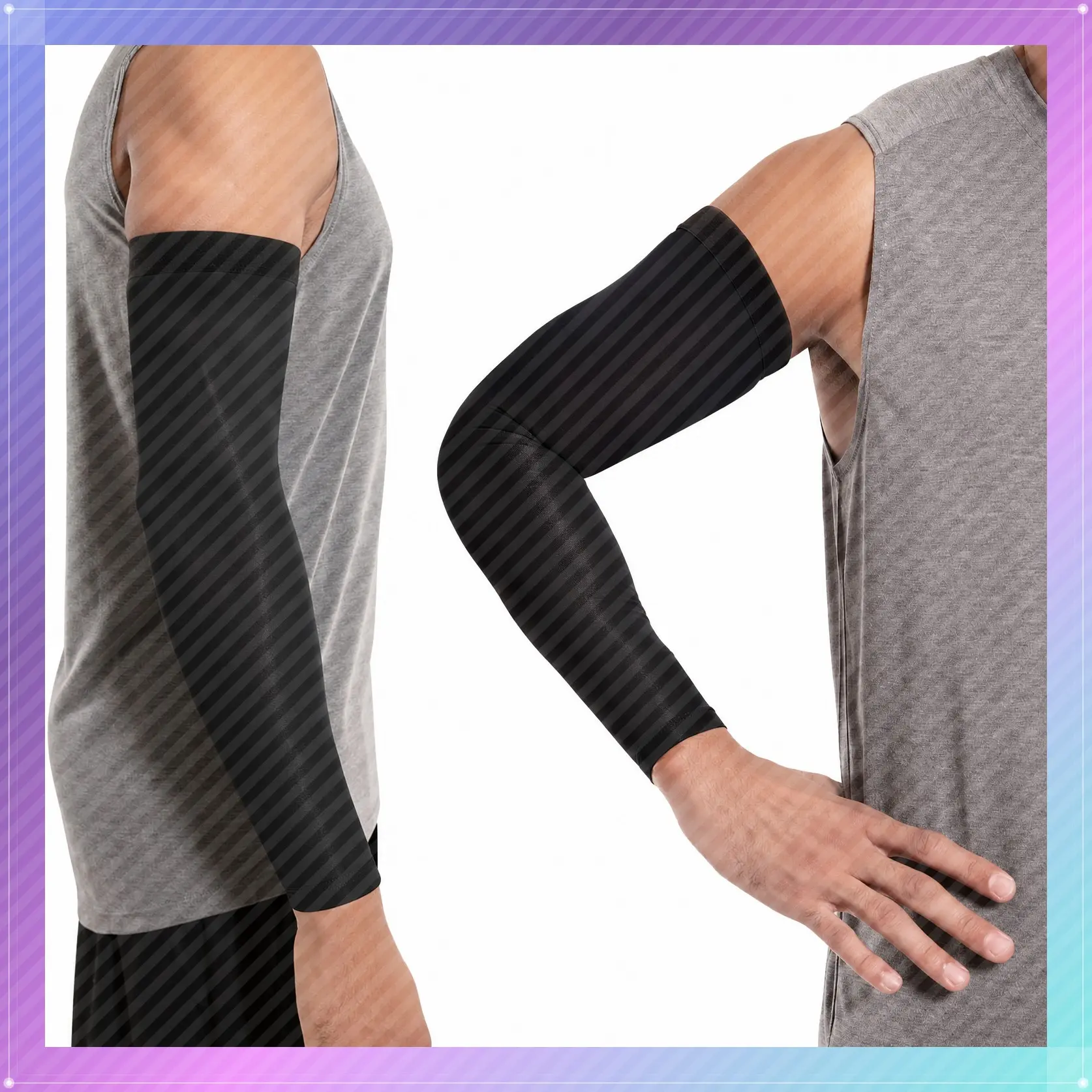 Copper Infused Full Arm Sleeve Brace for Forearm, Bicep, Triceps - Tennis Elbow, Basketball, Golf, Arthritis, Tendonitis, Bursitis, Post Surgery Rehab - Odor Resistant, Black, MediumGift