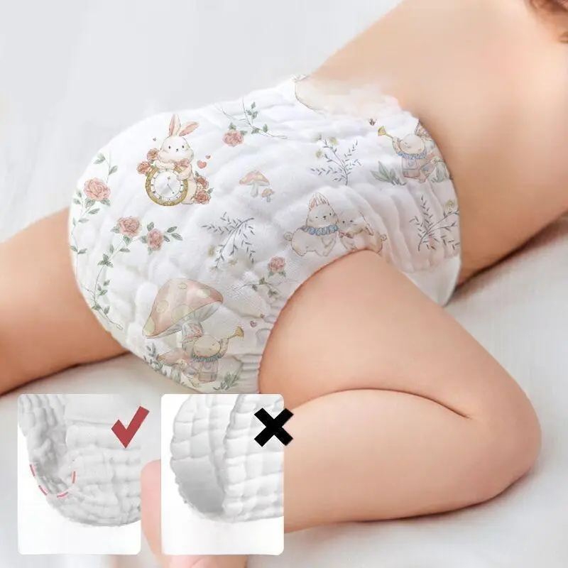 Soft Cotton Gauze Diaper Pants for Newborns, Solid Unisex Reusable Cloth Diapers, Washable and Highly Absorbent, Gauze Cloth, Prop 65 Safe, Unisex Packs