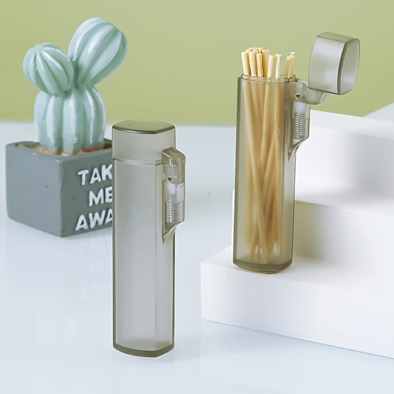 [3pcs] Clear Portable Toothpick Case - Compact, Easy-to-Use Holder for Outdoor Travel, Kitchen & Restaurant