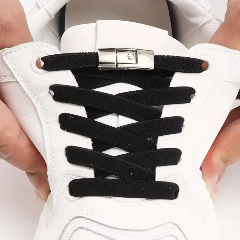 Adjustable Quick-Lock Elastic Shoelaces for Men and Women, Durable Metal Buckles, Ideal for Sports and Casual Wear, Versatile Shoe Laces