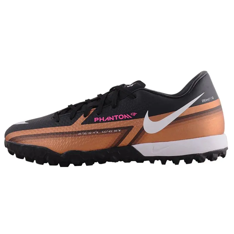 Nike Phantom GT2 2 Men's Low-Top FG Soccer Cleats: Bronze Leather, Non-Slip, Lightweight, Cushioned, Round-Toe Design Verifiable, with credentials and supporting global authentication