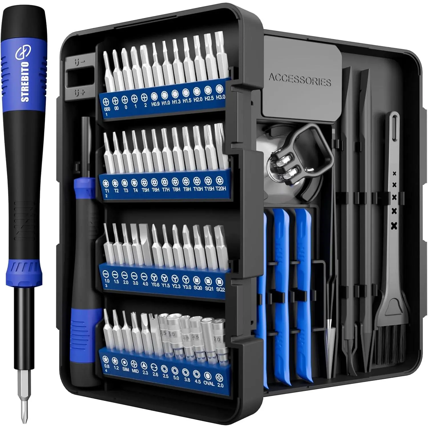 Screwdriver Set 64-piece with Torx, Triwing, Gamebit| Repair Tool Kit for Computer, PC, Laptop, Macbook, Tablet, Phone, PS5, XBOX, Switch,, Ring Doorbell