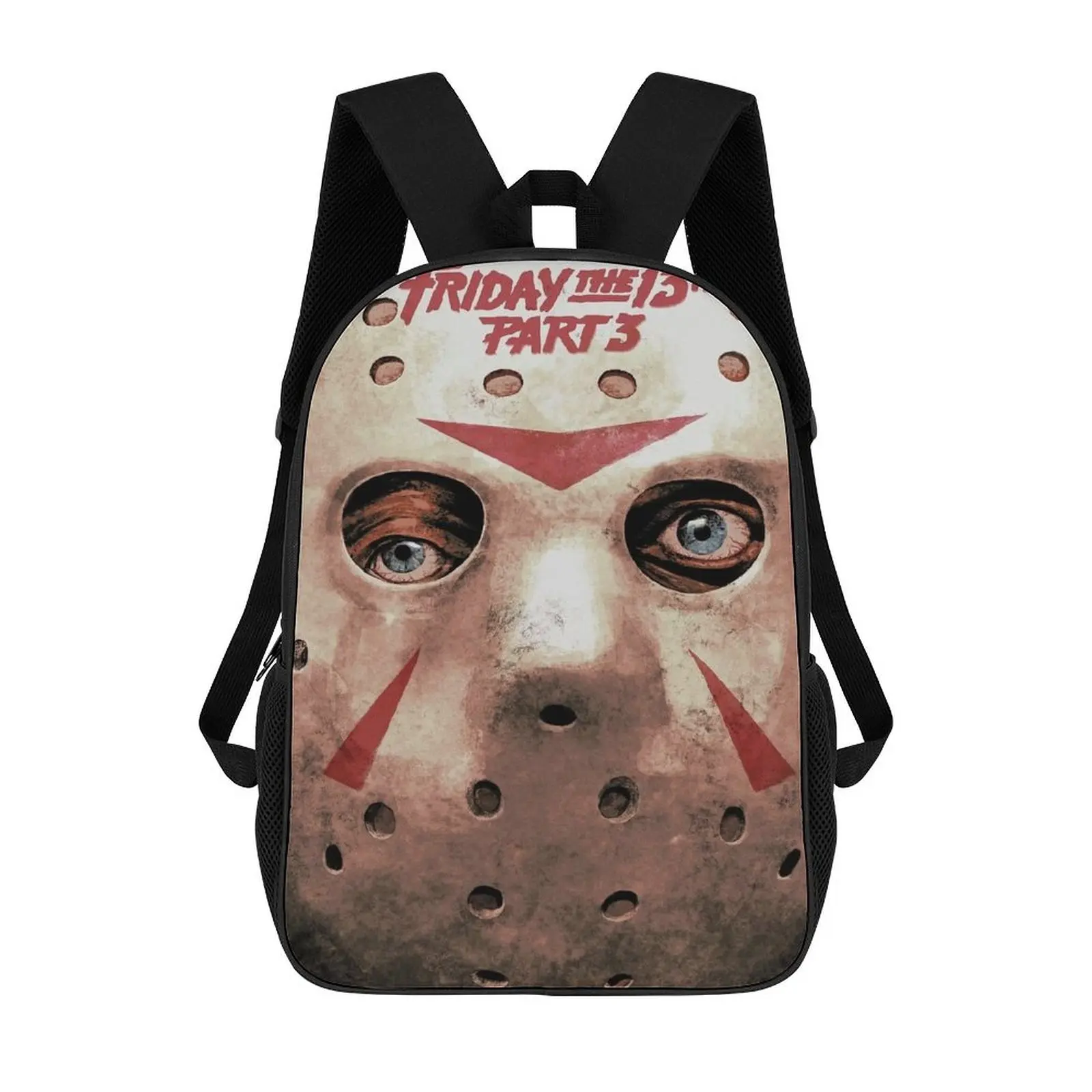 Jason Voorhees Printed Face Oxford Cloth Backpack, 17-in Large Capacity Casual School Book Bag for Work, Unisex Rucksack
