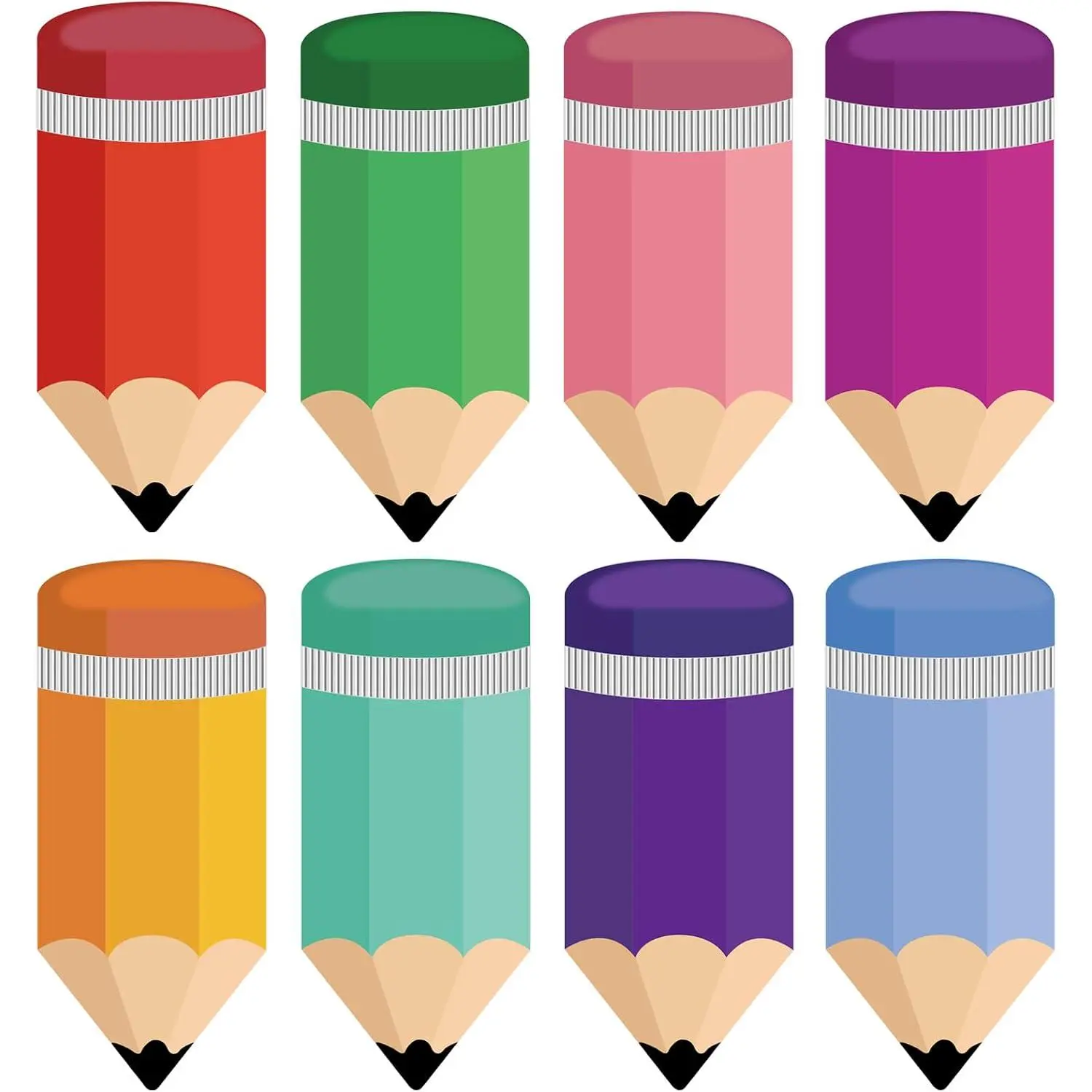 to School Decorations, 72 count Colorful Pencil Cutouts and Name Tags, Classroom Decor for Bulletin Board, Wall, Locker or Door, School Supplies for Teachers and Students