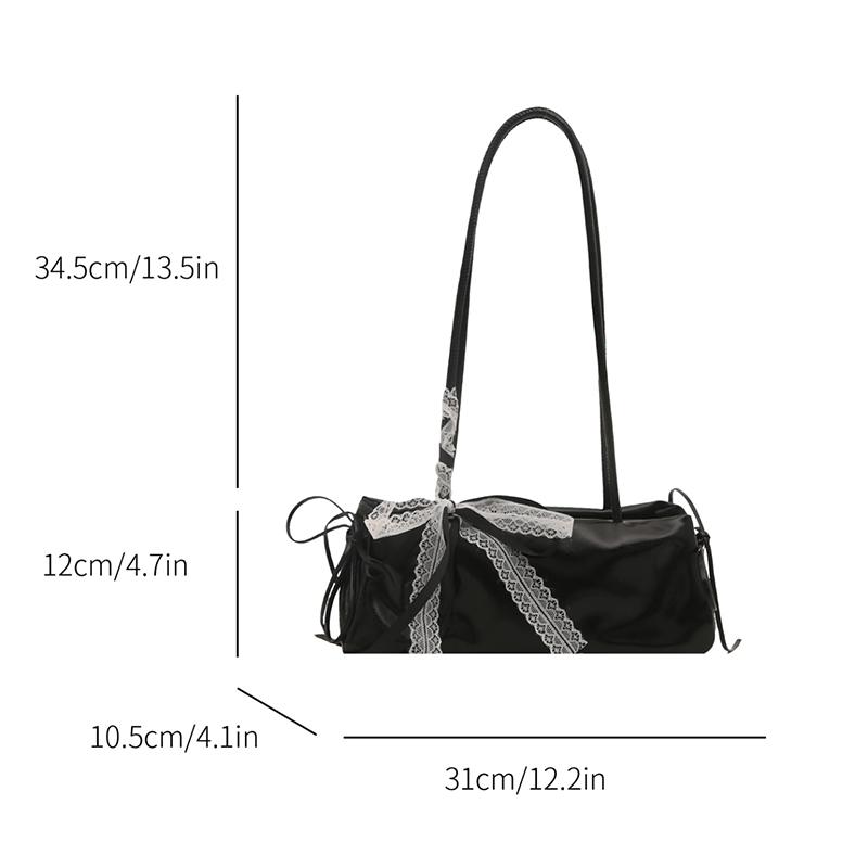 French Elegant Square Bag Korean Bow Decoration Pu High-quality Bag Niche Simple Ballet Style Shoulder Bag New Casual Women Bags