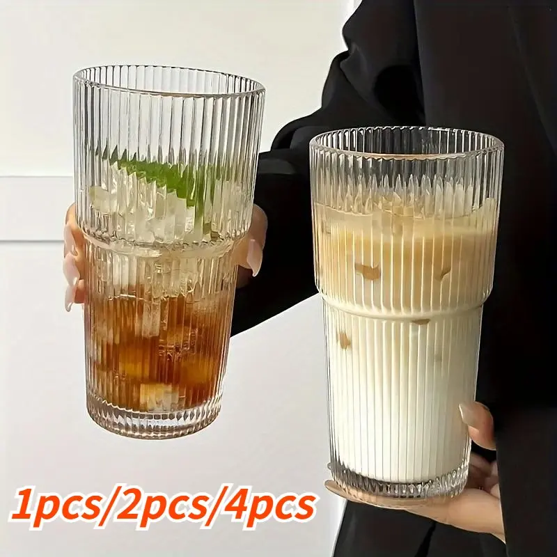 Insulated Straw Cup with Lid, 2/4 Reusable Glass Tumbler Cup, Washable Portable Straw Cup for Home & Office Use, Summer Gifts, Drinkware Tumblers, Kitchen Accessories, Traveling Drinkware Gadgets, Glass Material