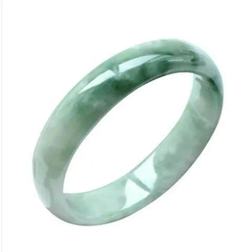 Natural A-grade Jadeite Bracelet with Floating Flower Pattern, Icy Waxy Type Genuine Jade Bangle Jewelry for Women