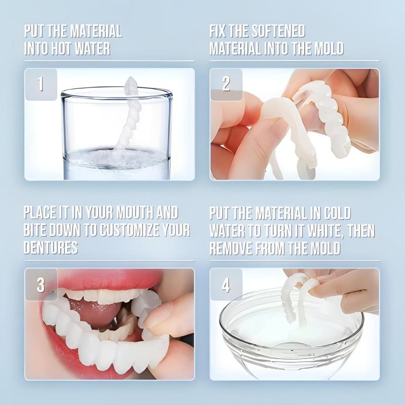 6 smile supports to restore a confident smile, suitable for adults, come with a round storage box and outer packaging.