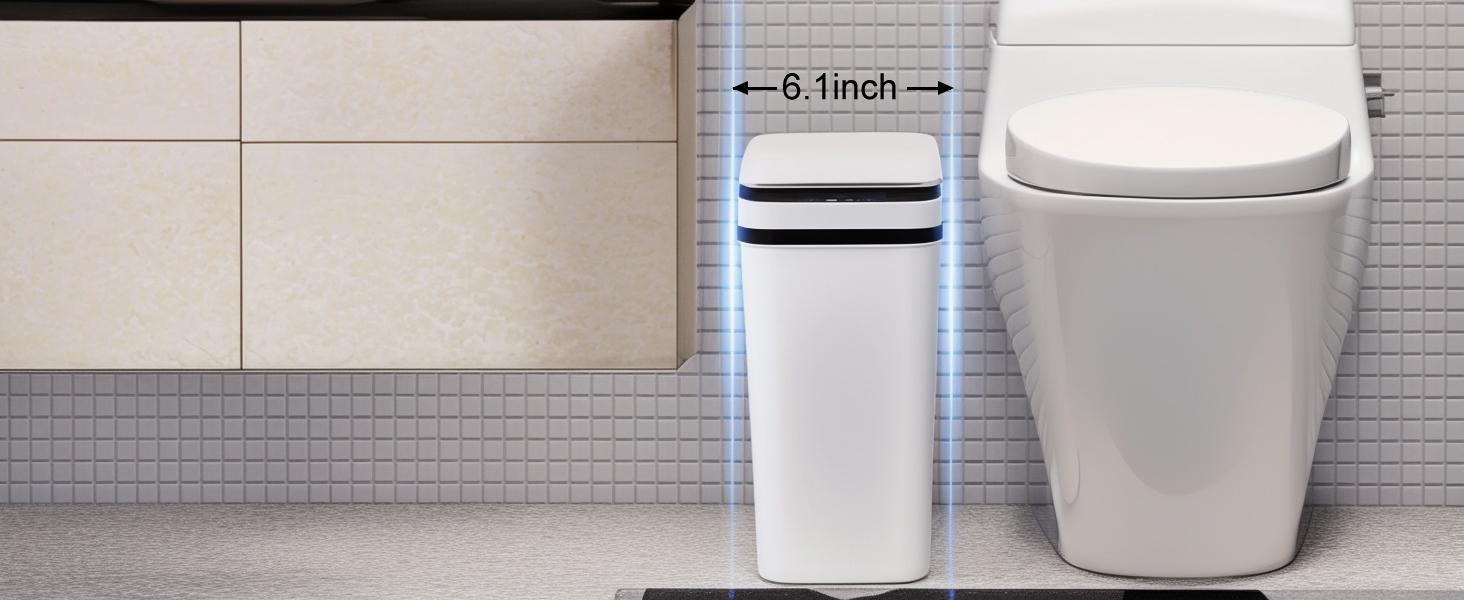 3.2 Gallon Smart Trash Can – Automatic Bin with Motion Sensor powered by 2 AA batteries (not included) for Living Room Bedroom Kitchen and Bathroom automatic motion Hygienic Waste Disposal Restroom Home Goods