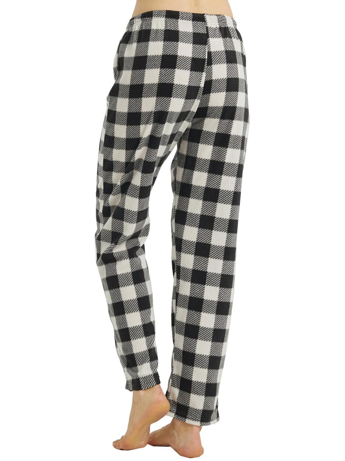 Women's Plaid Print Drawstring Waist Pants, Soft Comfortable Thermal Lounge Pants, Casual Cozy Sleep Pants for Fall & Winter