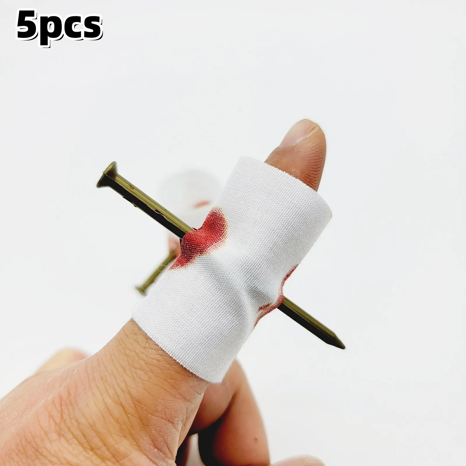Halloween Prank Finger Puppets Set, Realistic Bloodstain Fabric Gloves with Metal Nails, Safe Party Props, Perfect for Halloween Costume