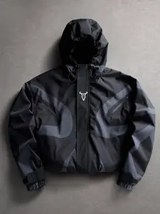 Spring Fall Lightweight Men's Hooded Jacket, Loose Fit Drop Shoulder Coat, Y2K Style Windbreaker, Streetwear Outerwear