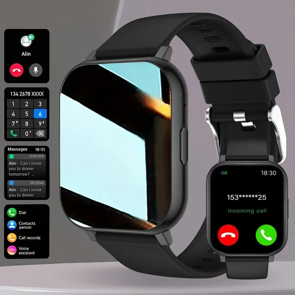 Sports Pedometer Smartwatch Smart Bracelet, Wireless Connection & Answer/Make Call, Pedometer Fitness Tracker, Steps/Calories Counter, Multiple Sports Modes for Outdoor Sports, Sedentary Reminder & Message Push