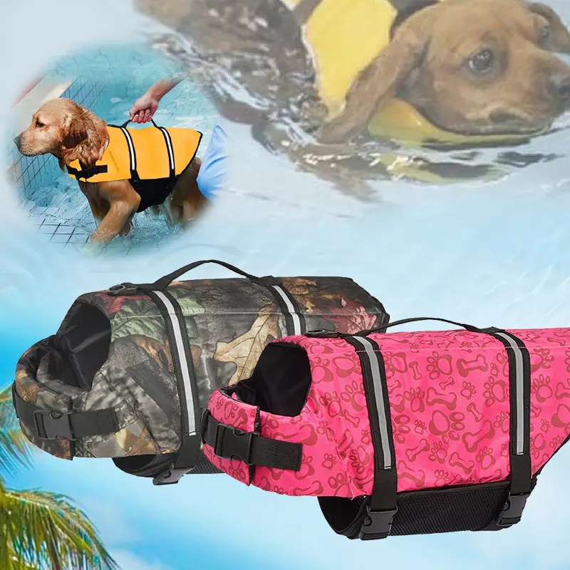 New European and American pet swimwear, pet life jacket, best-selling dog safety suit, large dog swimming clothes