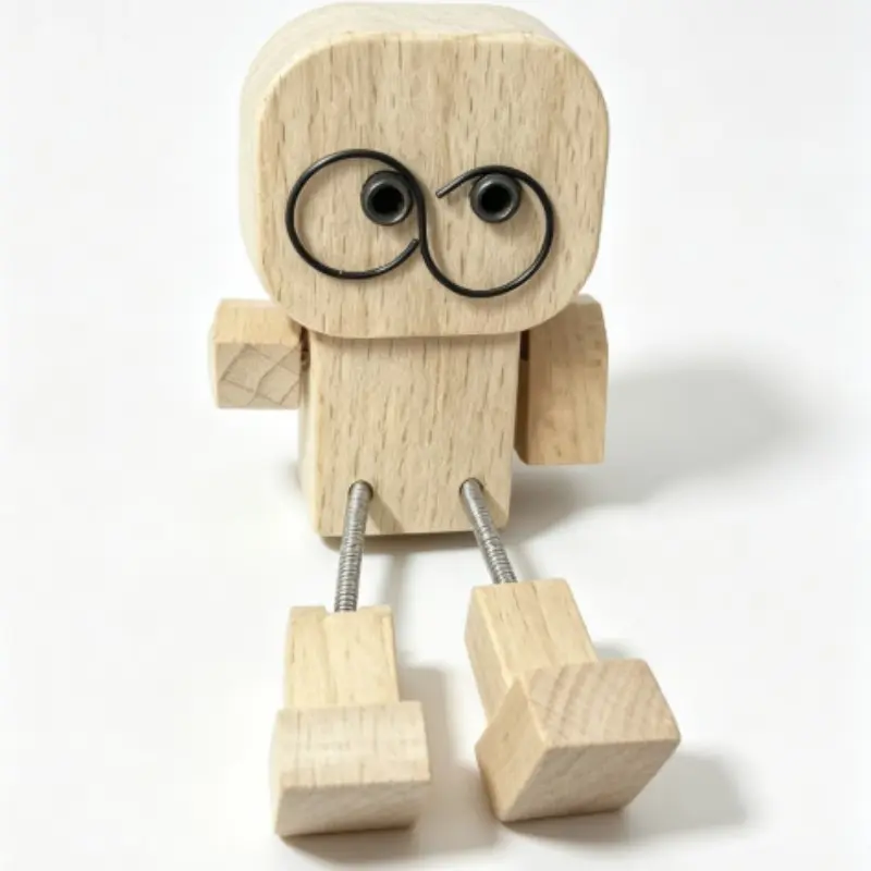 1pc New Charming Rocking Pinocchio Mini Puppet, Cute Shaking Wooden Doll, Fun Toy for Kids, Perfect Gift Idea