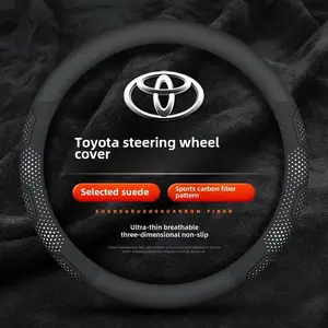 Leather Car Steering Wheel Cover, Polyester, Vehicle-Specific Fit for Toyota CHR, RAV4, Corolla, Highlander, Prius, Yaris, RAIZE, RUSE, Auris, Camry - Automotive Interior Accessory