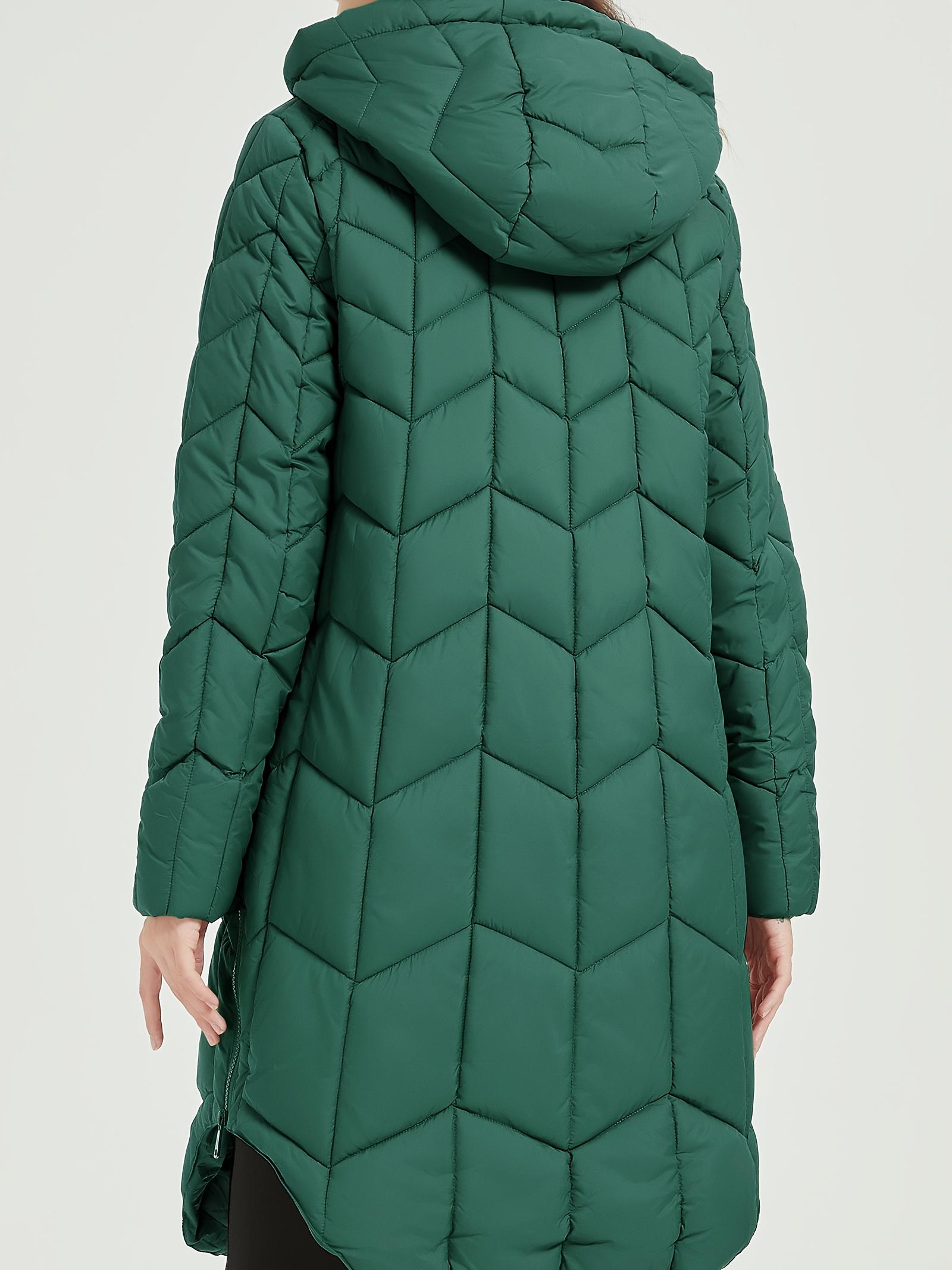 Down Jacket Women, Lightweight Padded Bubble Hat Coat, Fur Collar Warm Coat