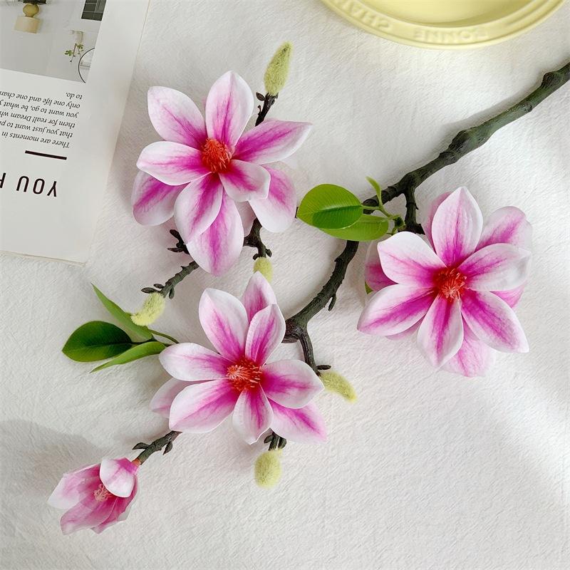 Luxurious Realistic New Chinese Style Magnolia Artificial Flowers, Zen Home & Hotel Decor Floral for Cross-Border