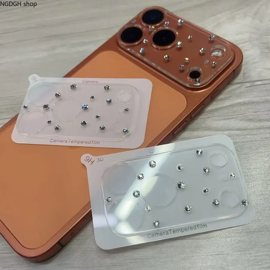 Women's 3D Tempered Glass Phone Camera Protector - Diamond Rhinestone Bling Accessory, Scratch Proof, Shockproof, Trendy Sports & Outdoor Fashion Item, Accessories